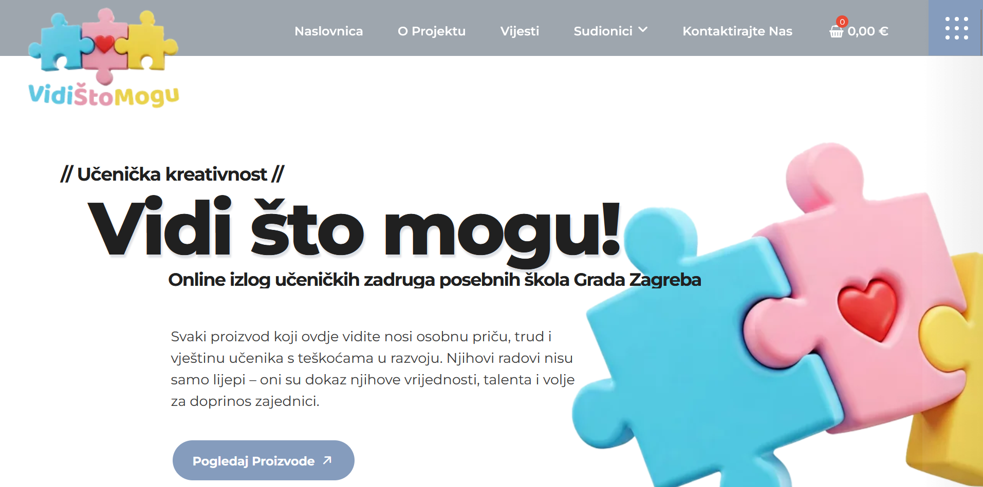 Početna stranica platforme Vidi što mogu
